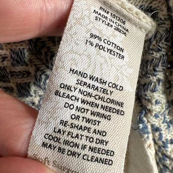 Soft Surroundings Boho Knit Open Front Cardigan Pockets Womens Large Casual Chic - Picture 10 of 10